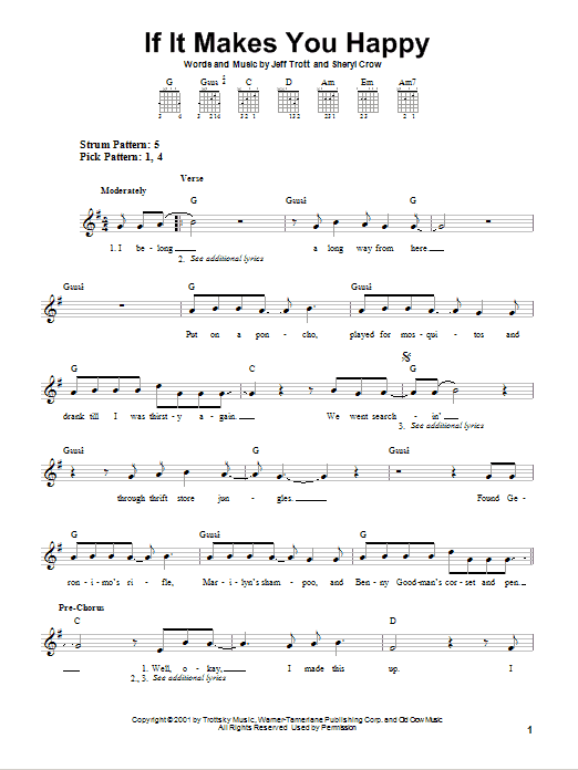 Download Sheryl Crow If It Makes You Happy Sheet Music