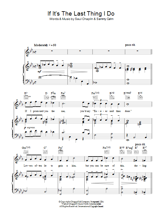 Download Frank Sinatra If It's The Last Thing I Do Sheet Music