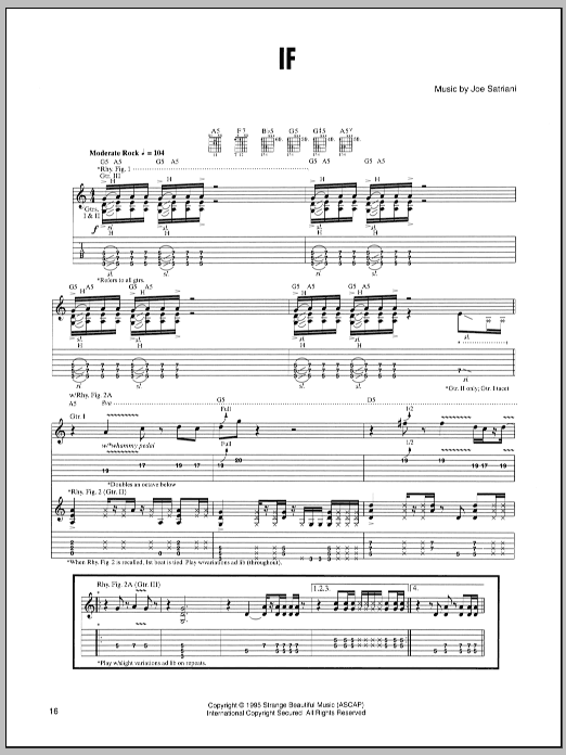 Download Joe Satriani If Sheet Music