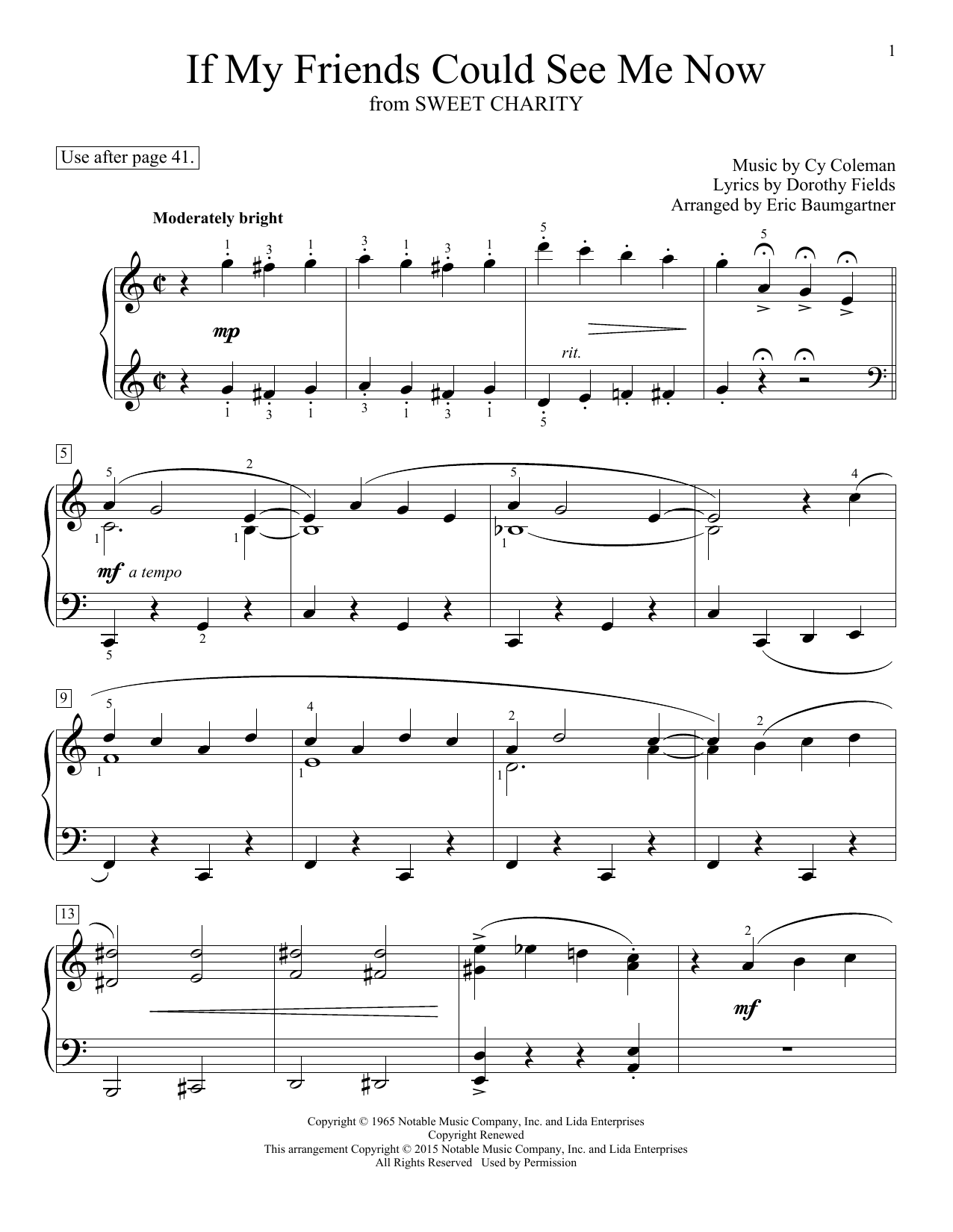 Download Eric Baumgartner If My Friends Could See Me Now Sheet Music