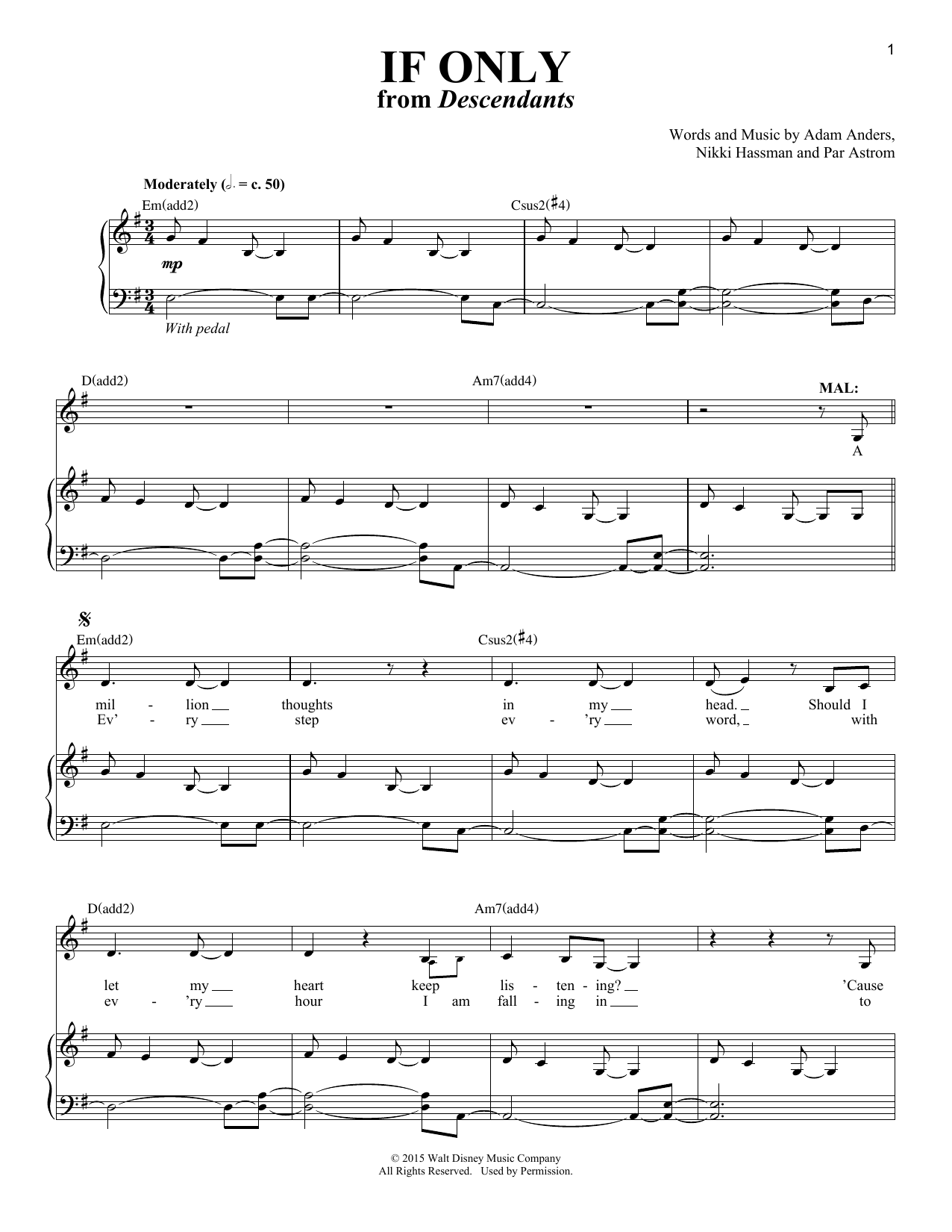 Download Dove Cameron If Only Sheet Music