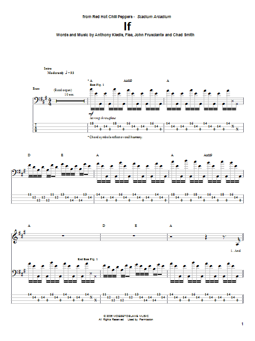 Download Red Hot Chili Peppers If Sheet Music