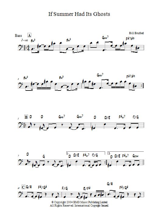 Download Bill Bruford If Summer Had Its Ghosts Sheet Music