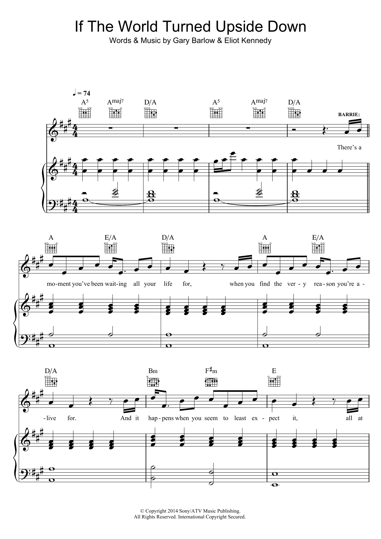 Download Eliot Kennedy If The World Turned Upside Down (from ' Sheet Music