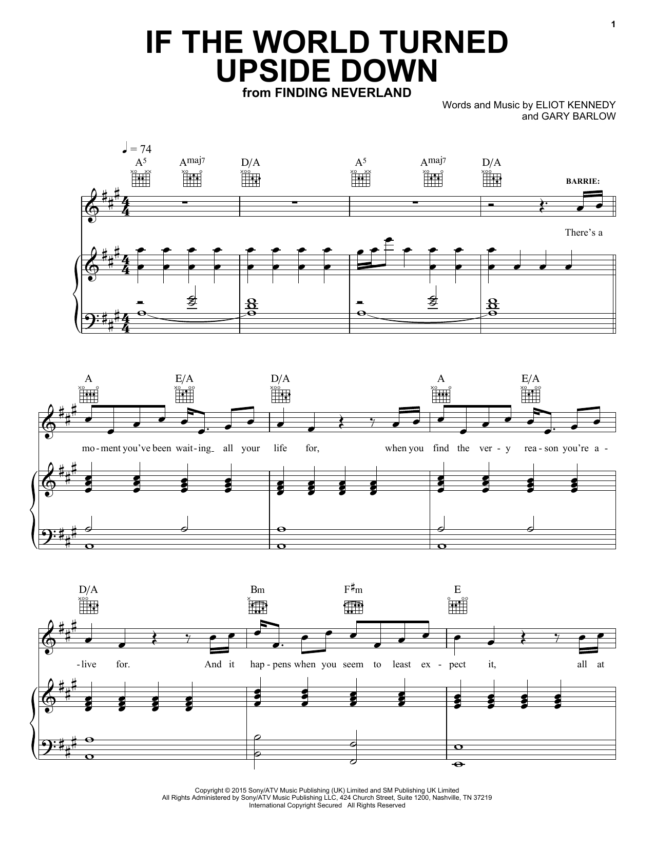 Download Gary Barlow If The World Turned Upside Down Sheet Music