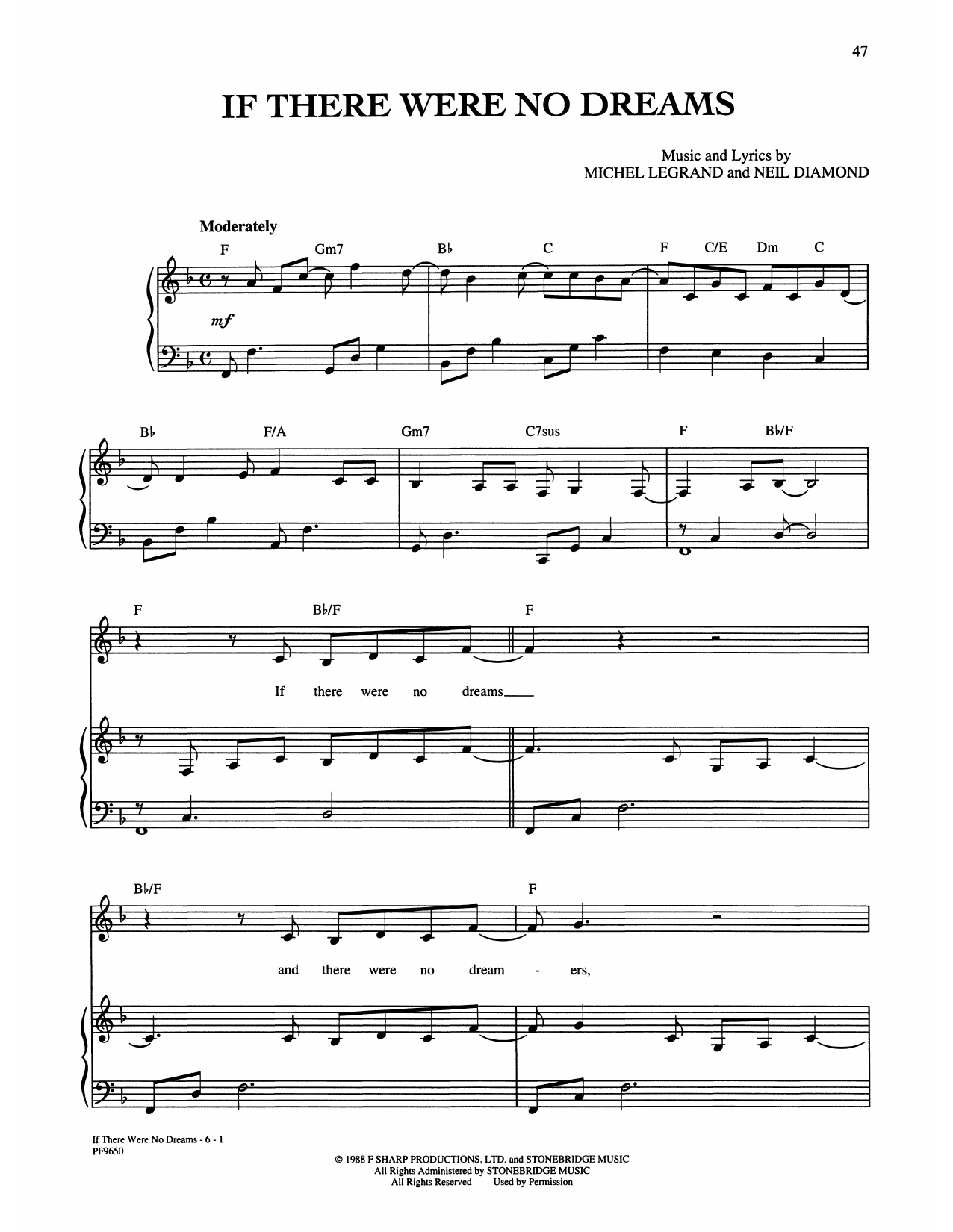 Download Neil Diamond If There Were No Dreams Sheet Music