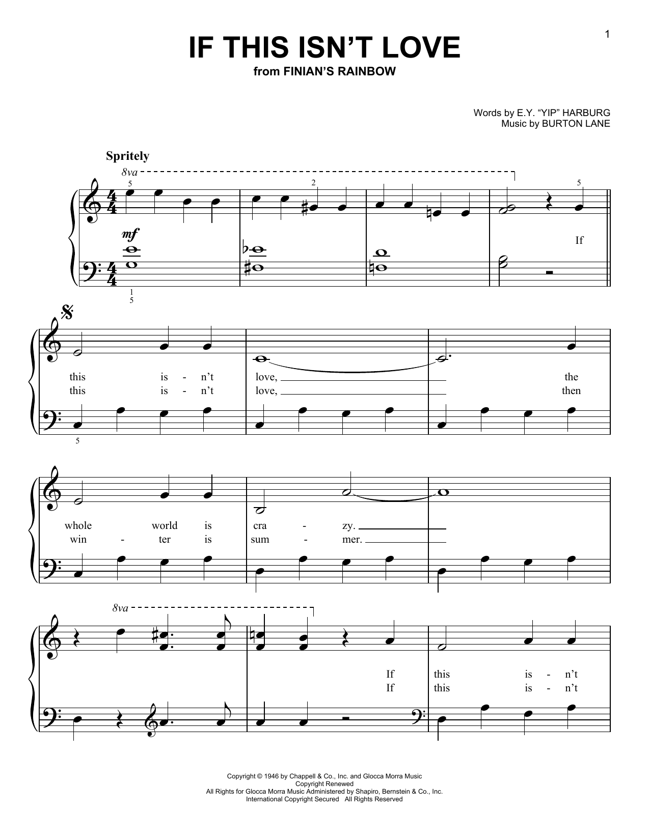 Download E.Y. Harburg If This Isn't Love (from Finian's Rainb Sheet Music