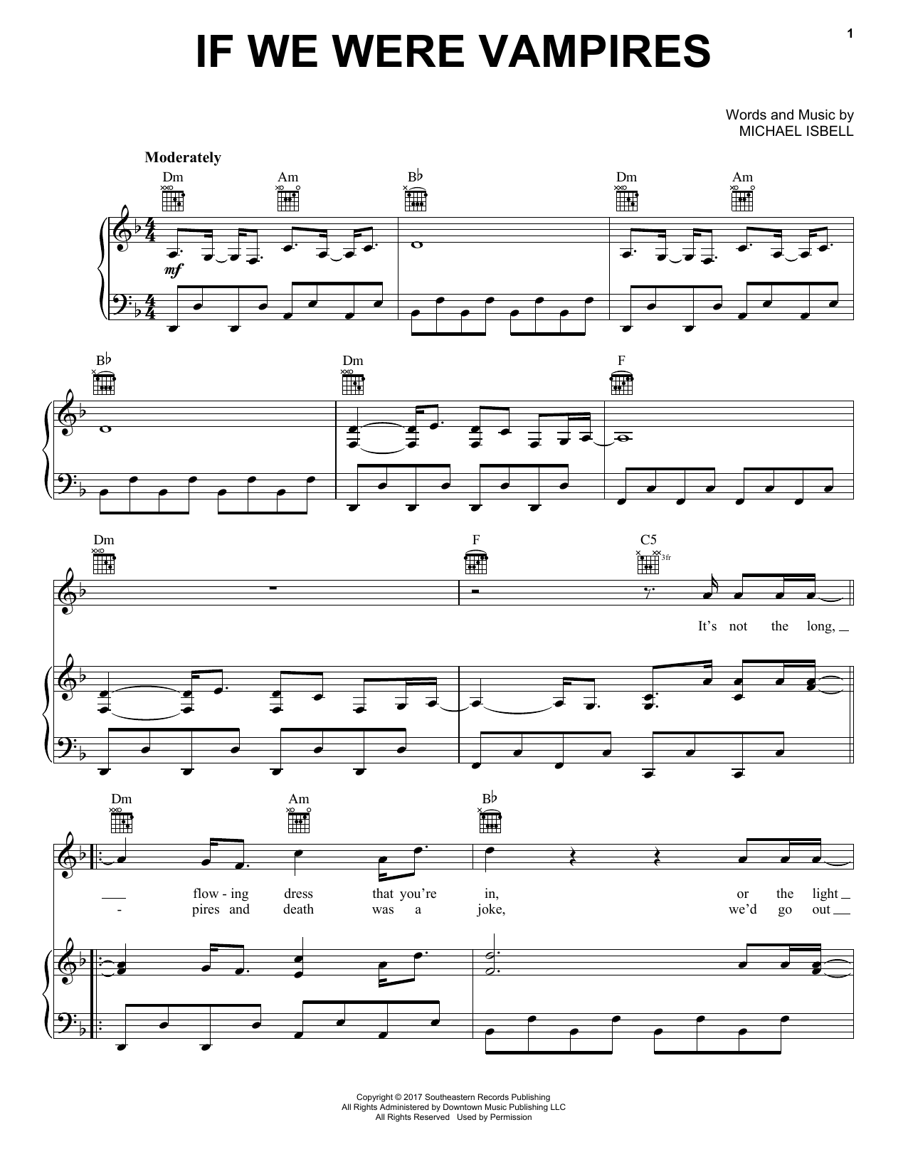 Download Jason Isbell and the 400 Unit If We Were Vampires Sheet Music