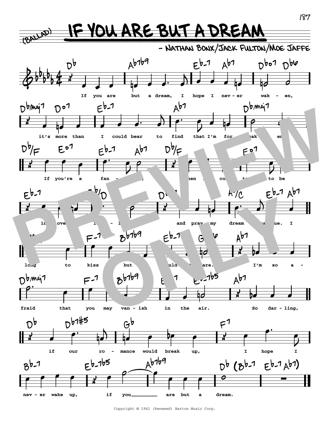 Download Frank Sinatra If You Are But A Dream (High Voice) Sheet Music