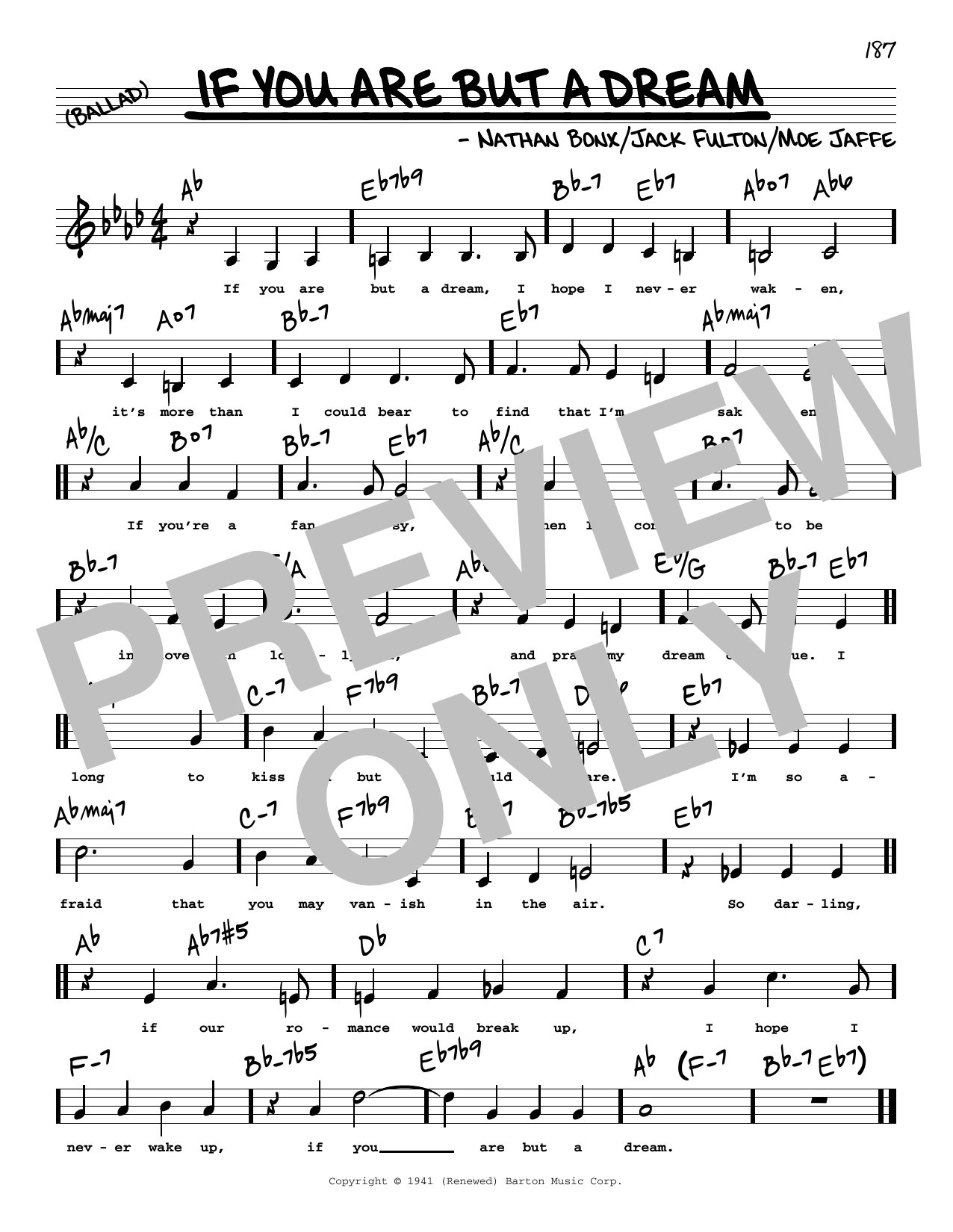 Download Frank Sinatra If You Are But A Dream (Low Voice) Sheet Music
