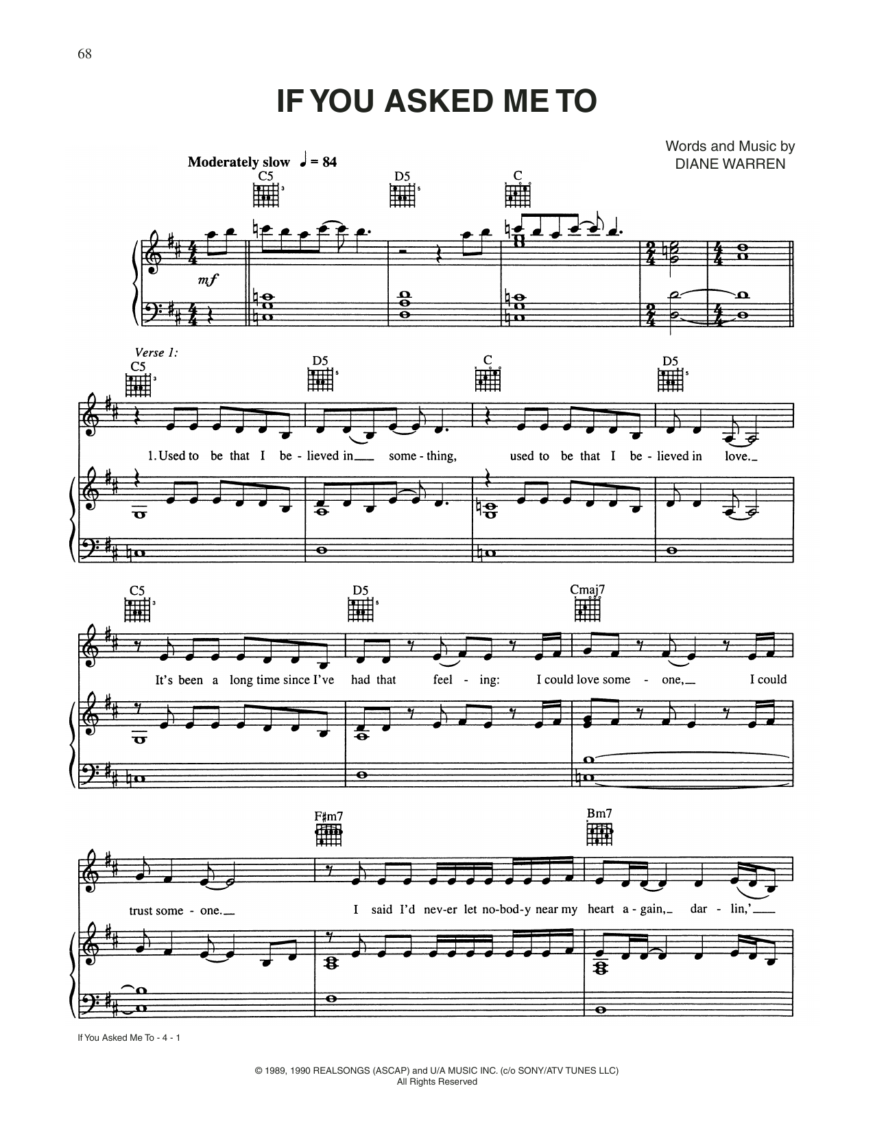Download CÉLINE DION If You Asked Me To Sheet Music