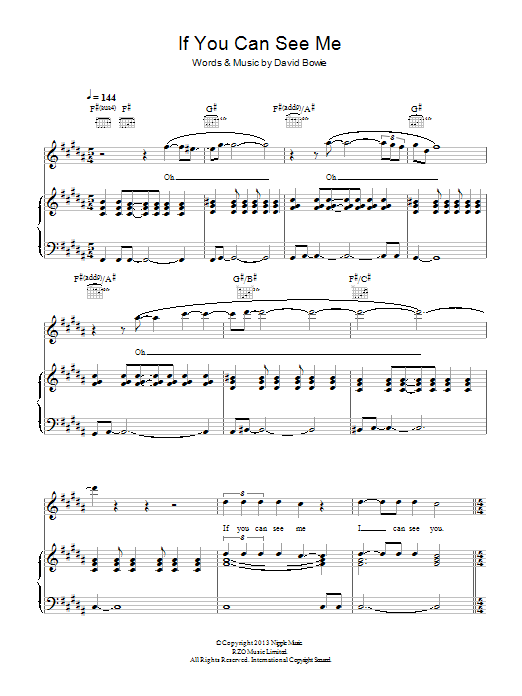 Download David Bowie If You Can See Me Sheet Music