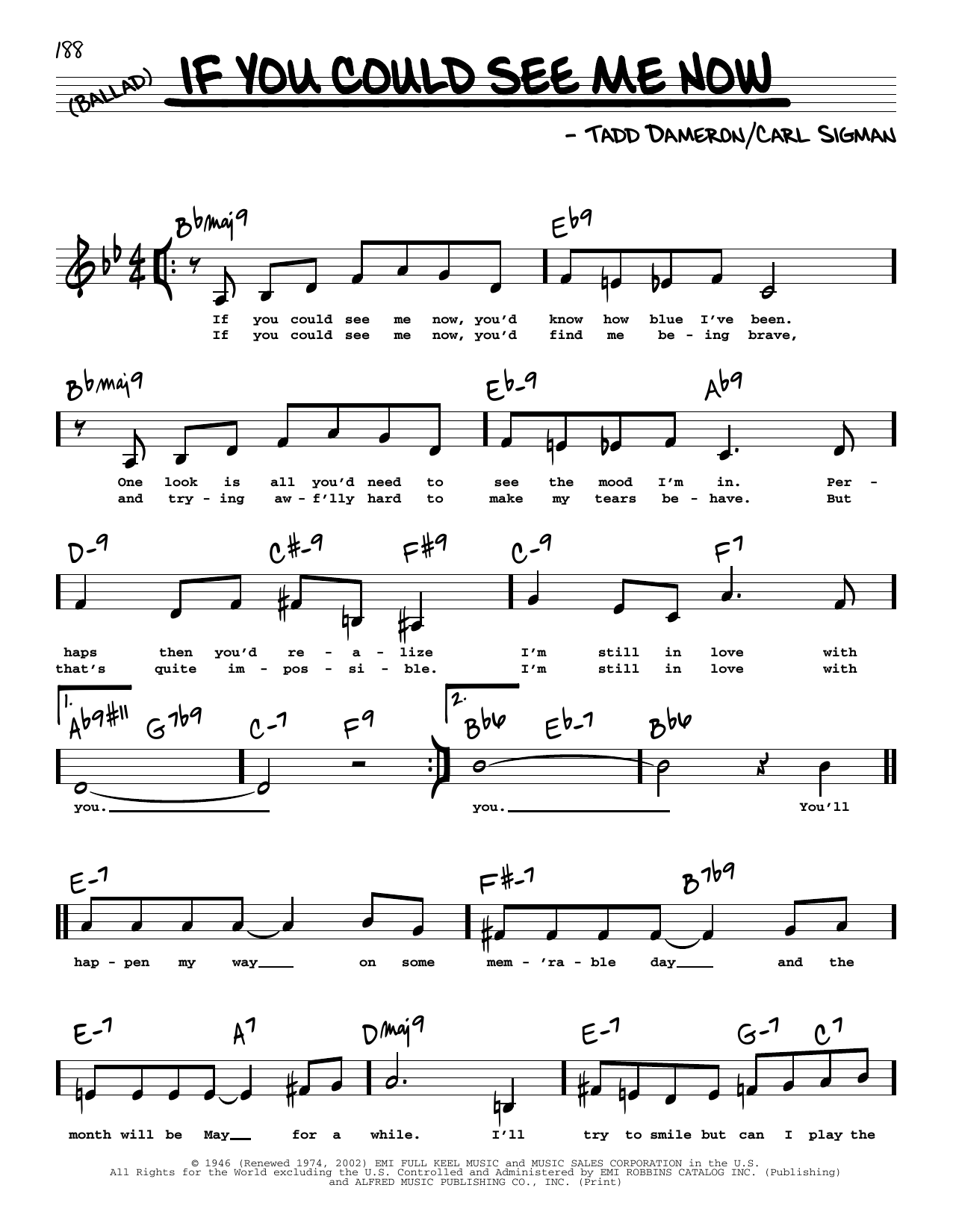 Carl Sigman If You Could See Me Now (Low Voice) sheet music notes printable PDF score