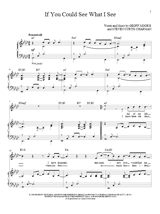 Download Steven Curtis Chapman If You Could See What I See Sheet Music