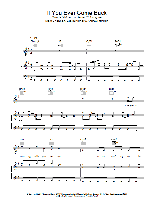 Download The Script If You Ever Come Back Sheet Music