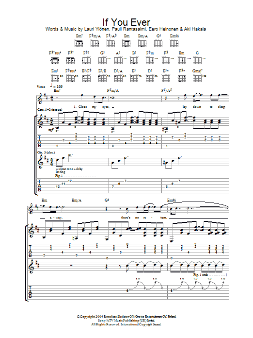 Download The Rasmus If You Ever Sheet Music