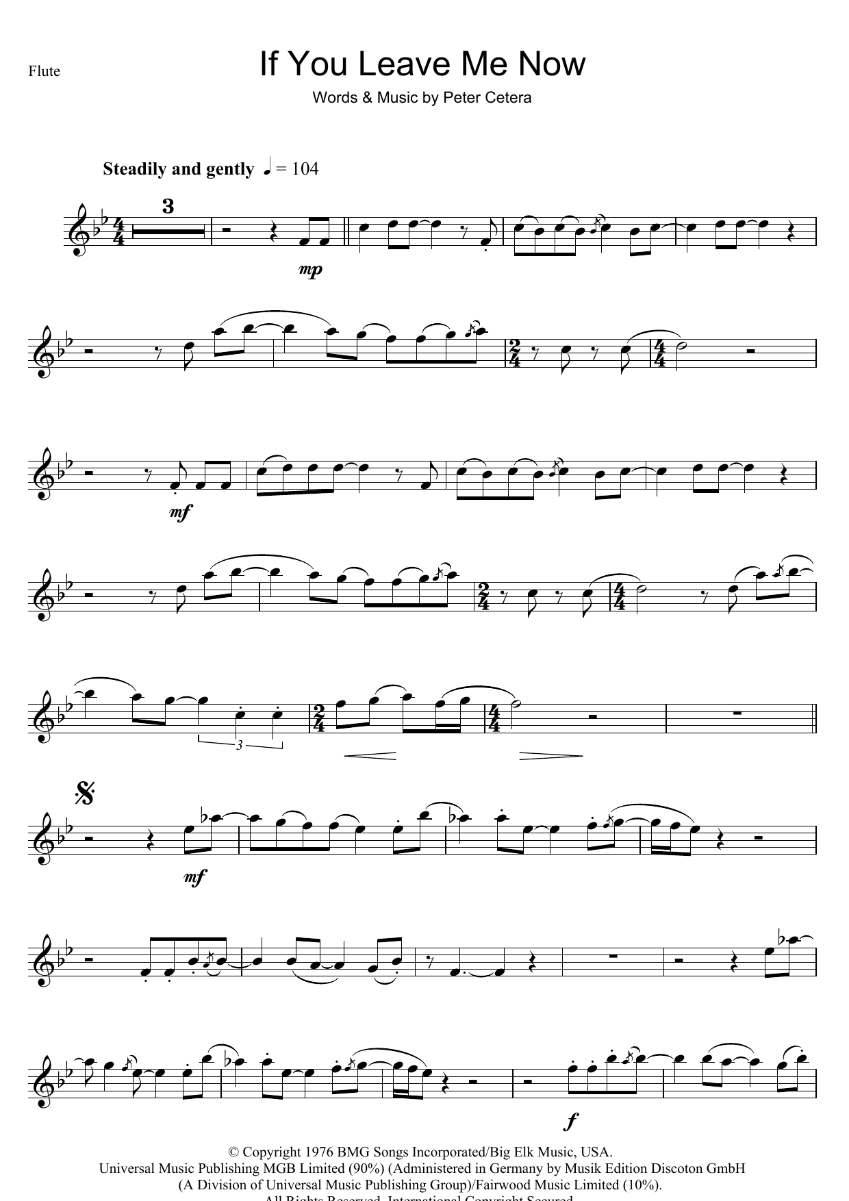 Download Chicago If You Leave Me Now Sheet Music