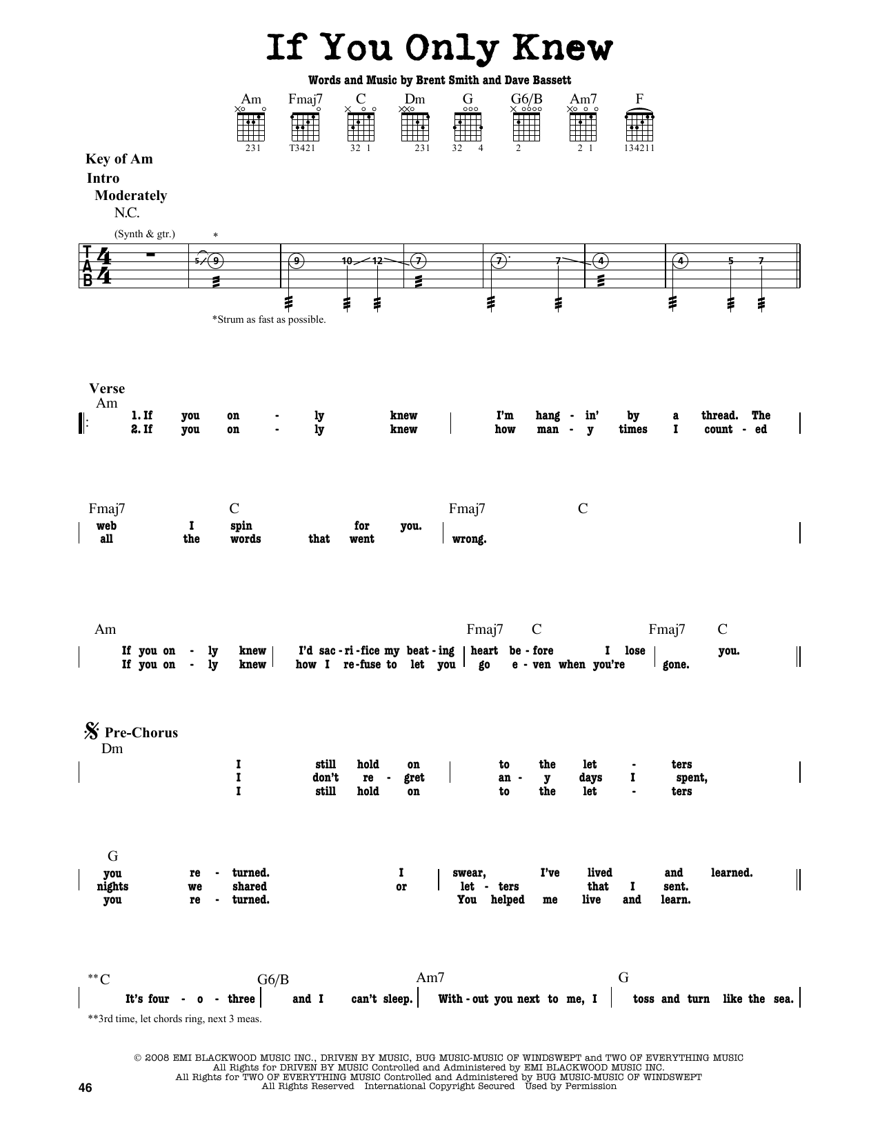 Download Shinedown If You Only Knew Sheet Music