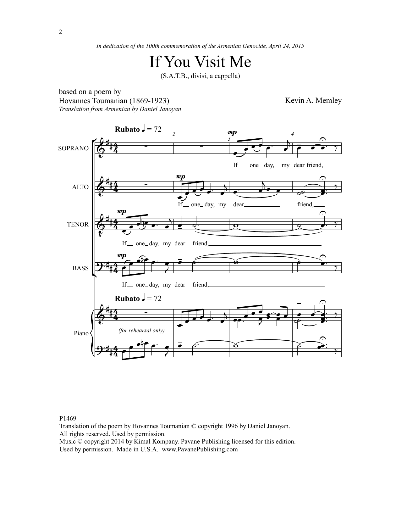 Download Kevin A. Memley If You Visit Me Sheet Music
