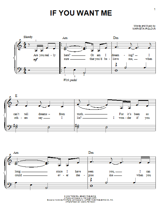 Download The Swell Season If You Want Me Sheet Music