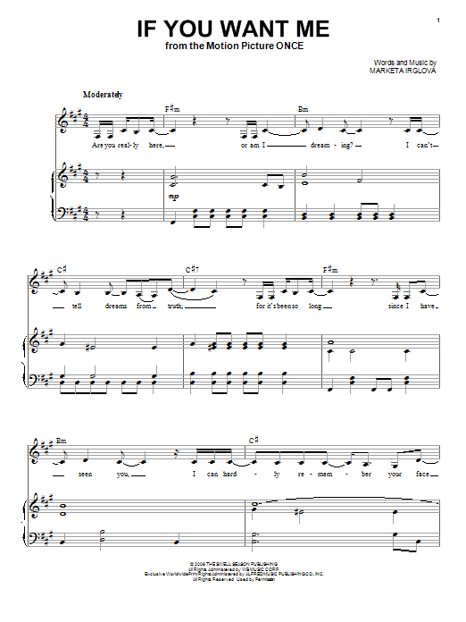 Download The Swell Season If You Want Me Sheet Music