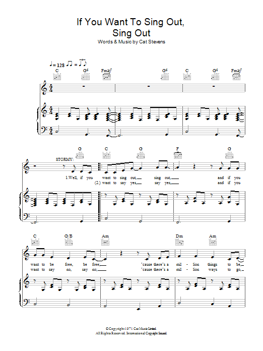 Download Cat Stevens If You Want To Sing Out, Sing Out (from Sheet Music