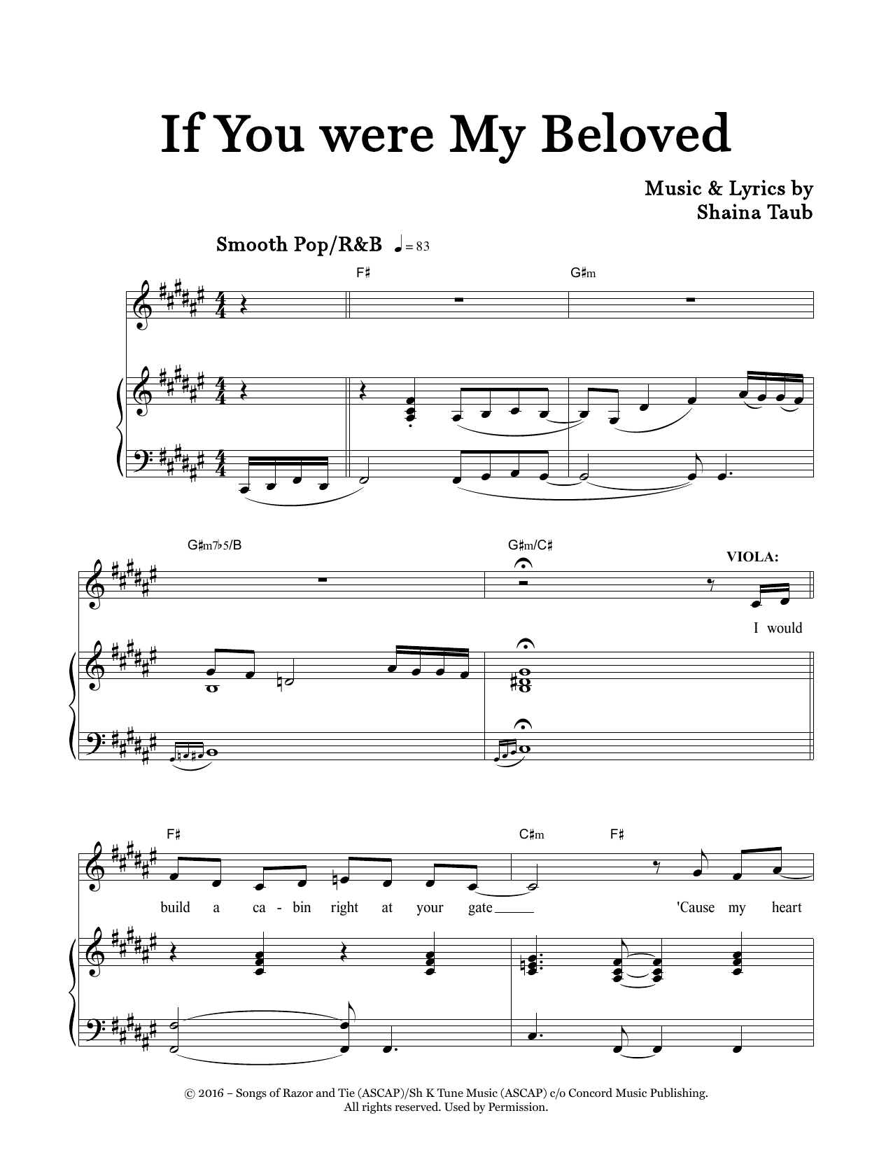 Download Shaina Taub If You Were My Beloved (from Twelfth Ni Sheet Music