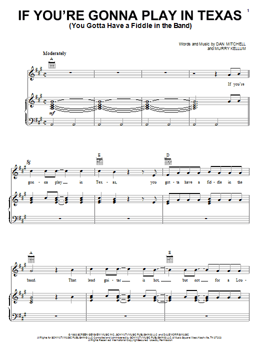 Download Alabama If You're Gonna Play In Texas (You Gott Sheet Music