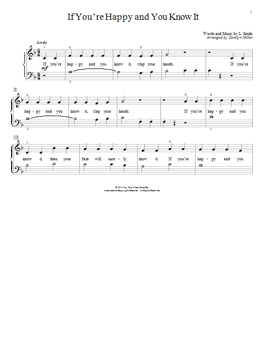 Download Carolyn Miller If You're Happy And You Know It Sheet Music