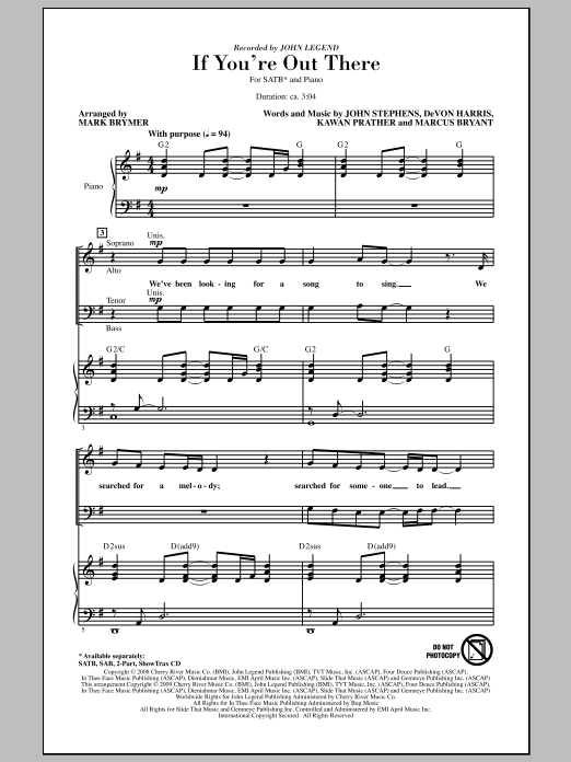 Download Mark Brymer If You're Out There Sheet Music