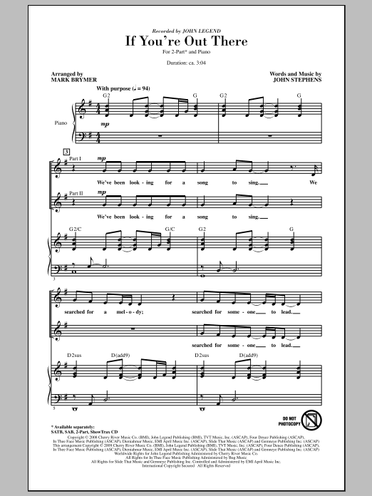 Download Mark Brymer If You're Out There Sheet Music