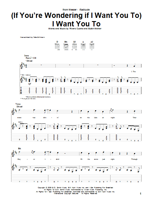 Download Weezer (If You're Wondering If I Want You To) Sheet Music