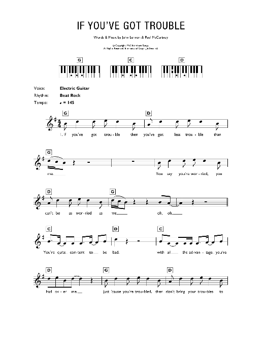 Download The Beatles If You've Got Trouble Sheet Music