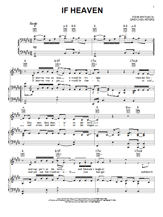 Andy Griggs If Heaven sheet music notes printable PDF score
