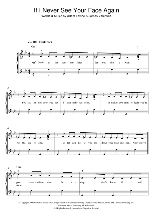 Download Maroon 5 If I Never See Your Face Again (feat. R Sheet Music