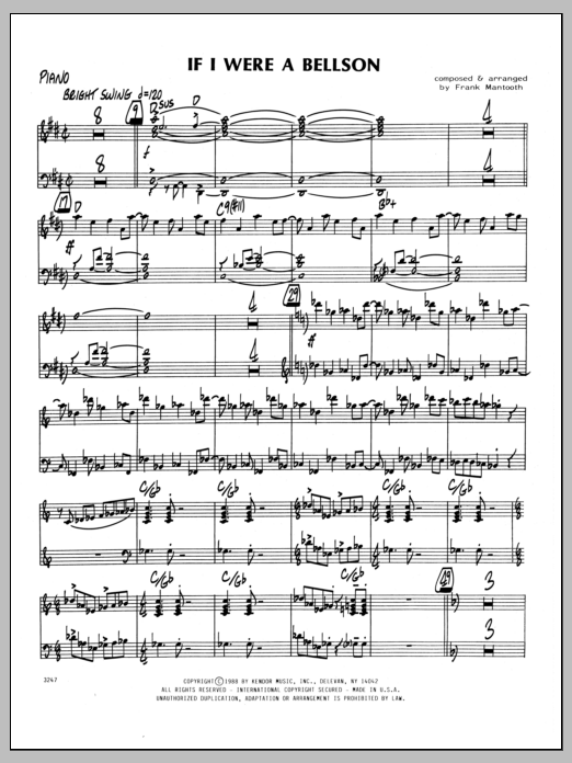 Download Frank Mantooth If I Were A Bellson - Piano Sheet Music