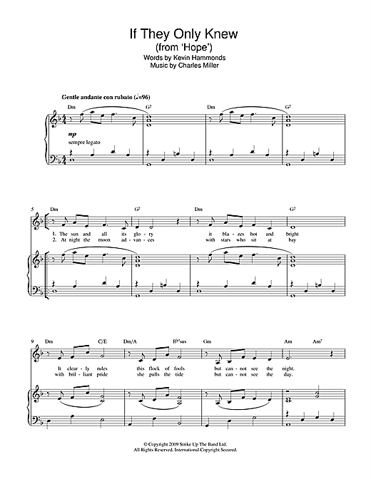 Download Charles Miller & Kevin Hammonds If They Only Knew (from Hope) Sheet Music