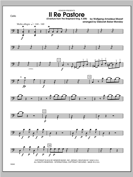 Download Monday Il Re Pastore (Overture from The Shephe Sheet Music