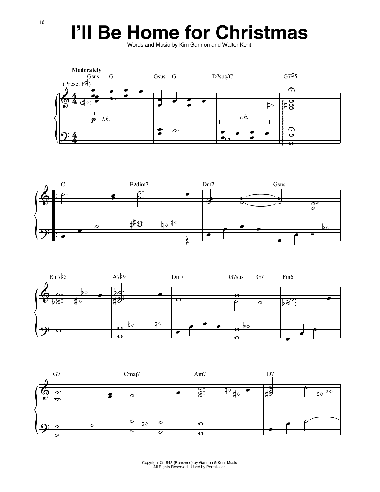 Bing Crosby I'll Be Home For Christmas (arr. Maeve Gilchrist) sheet music notes printable PDF score