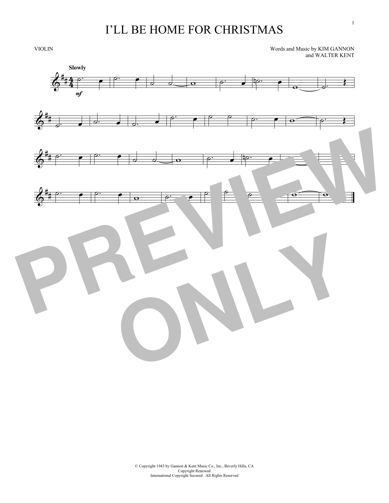 Download Bing Crosby I'll Be Home For Christmas Sheet Music