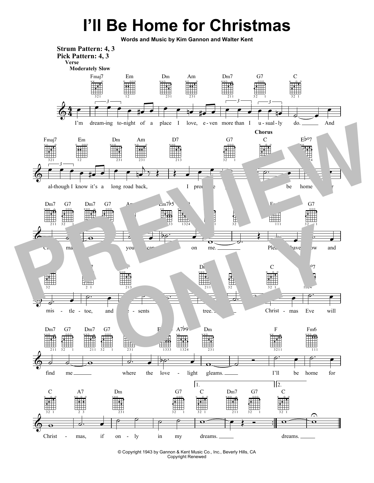 Download Walter Kent I'll Be Home For Christmas Sheet Music