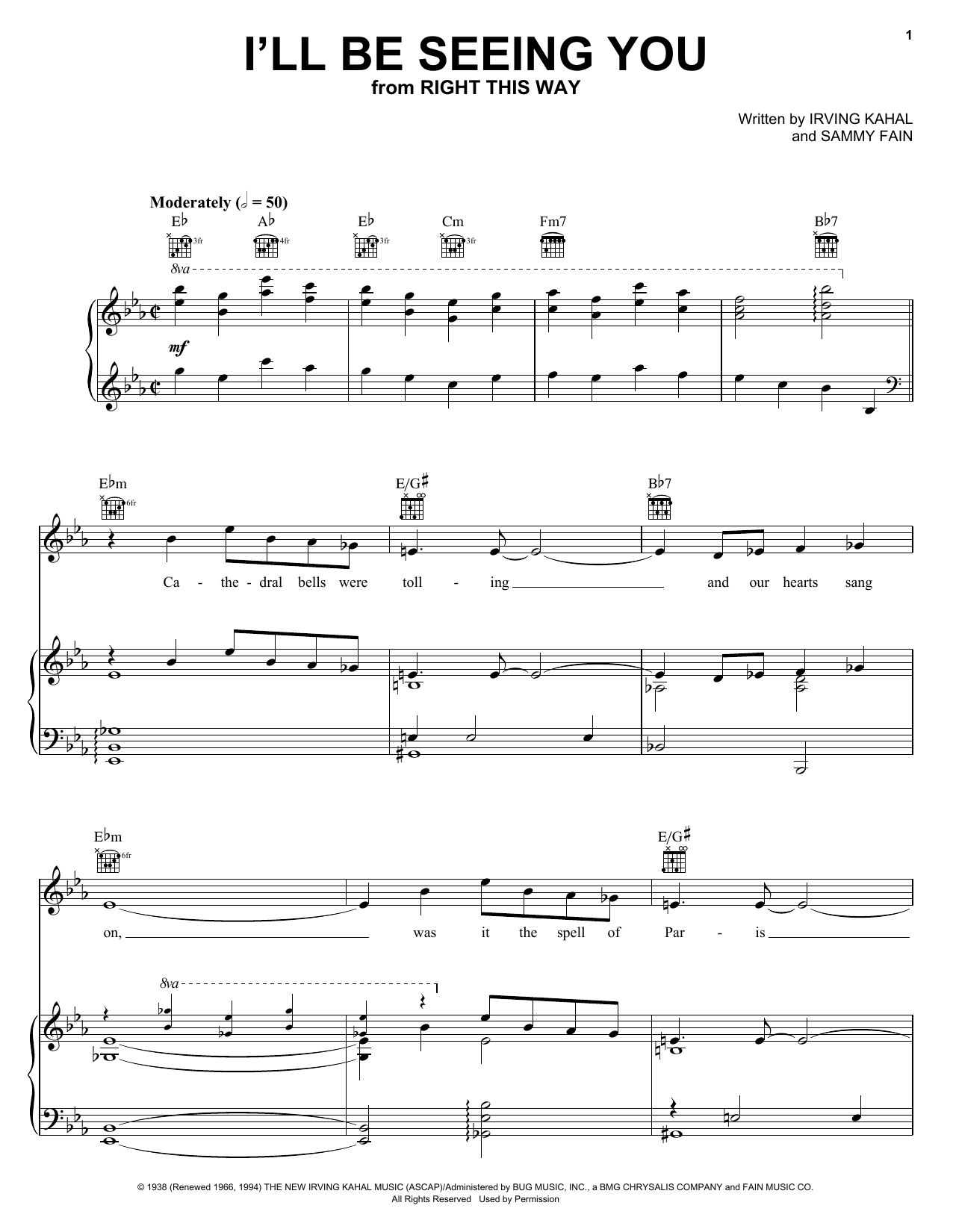 Download Frank Sinatra I'll Be Seeing You Sheet Music