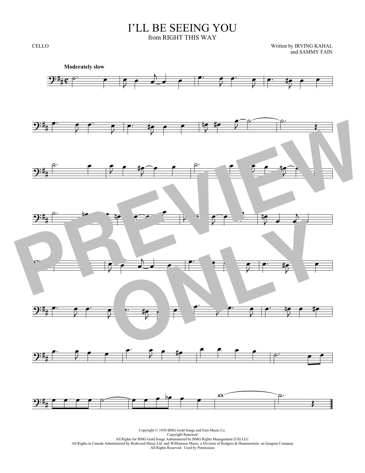 Download Irving Kahal & Sammy Fain I'll Be Seeing You Sheet Music