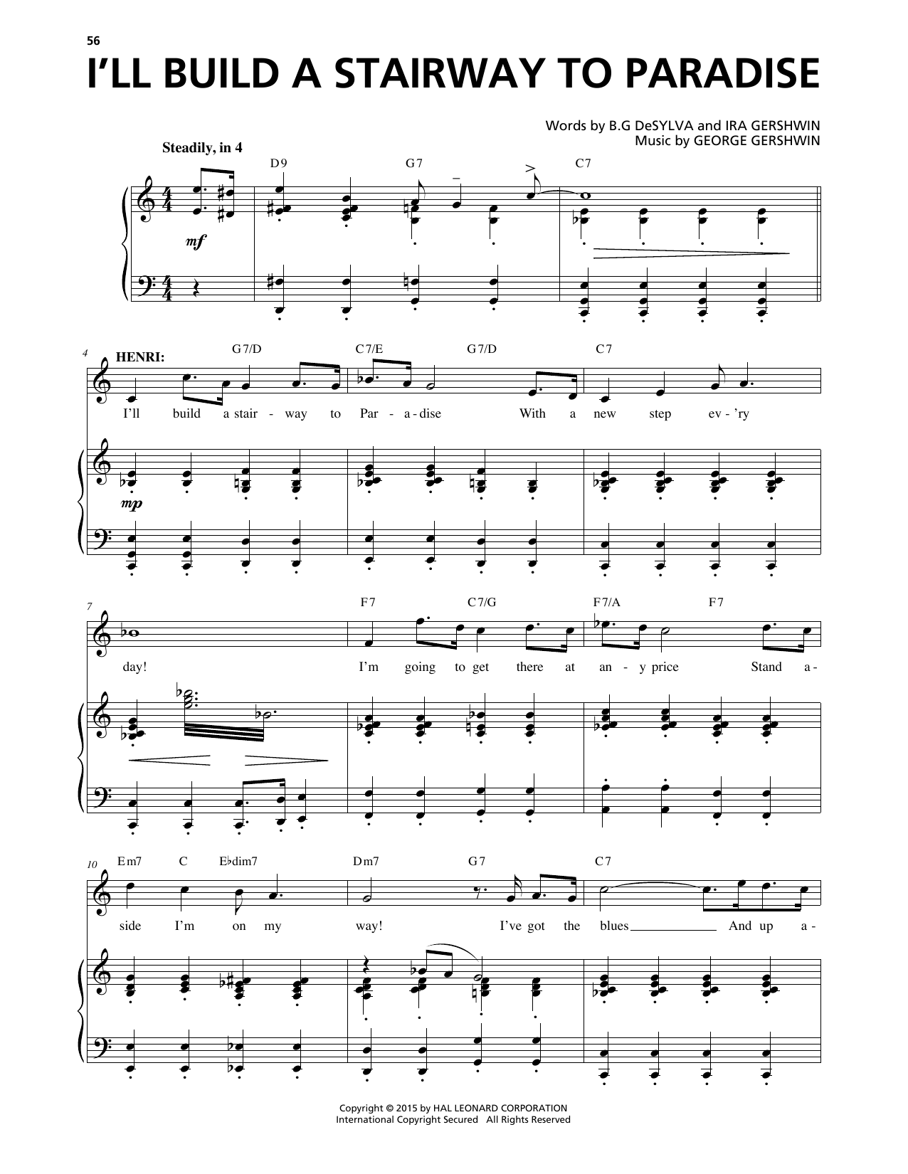 Download George Gershwin & Ira Gershwin I'll Build A Stairway To Paradise (from Sheet Music