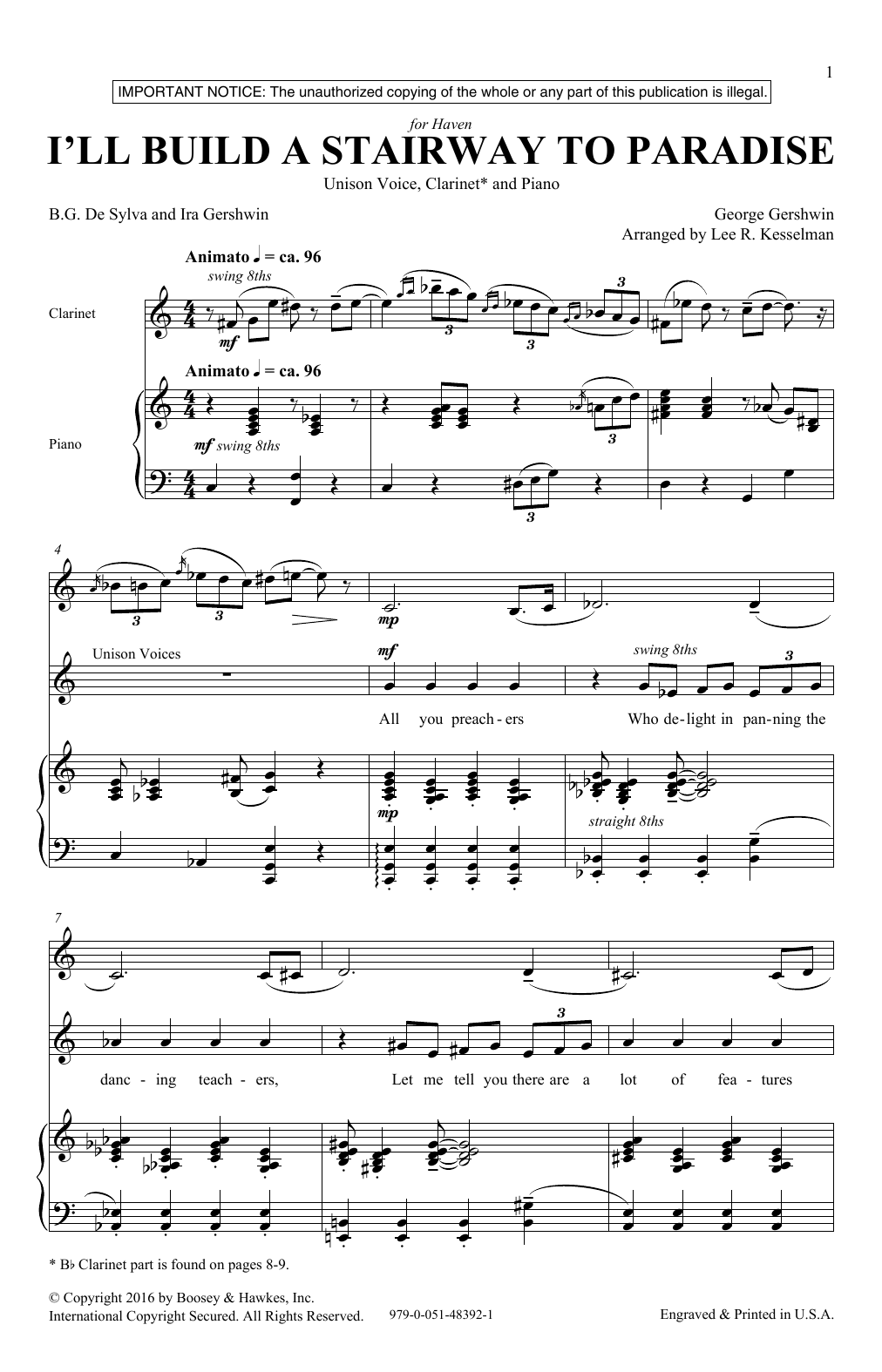 Download Lee R. Kesselman I'll Build A Stairway To Paradise Sheet Music