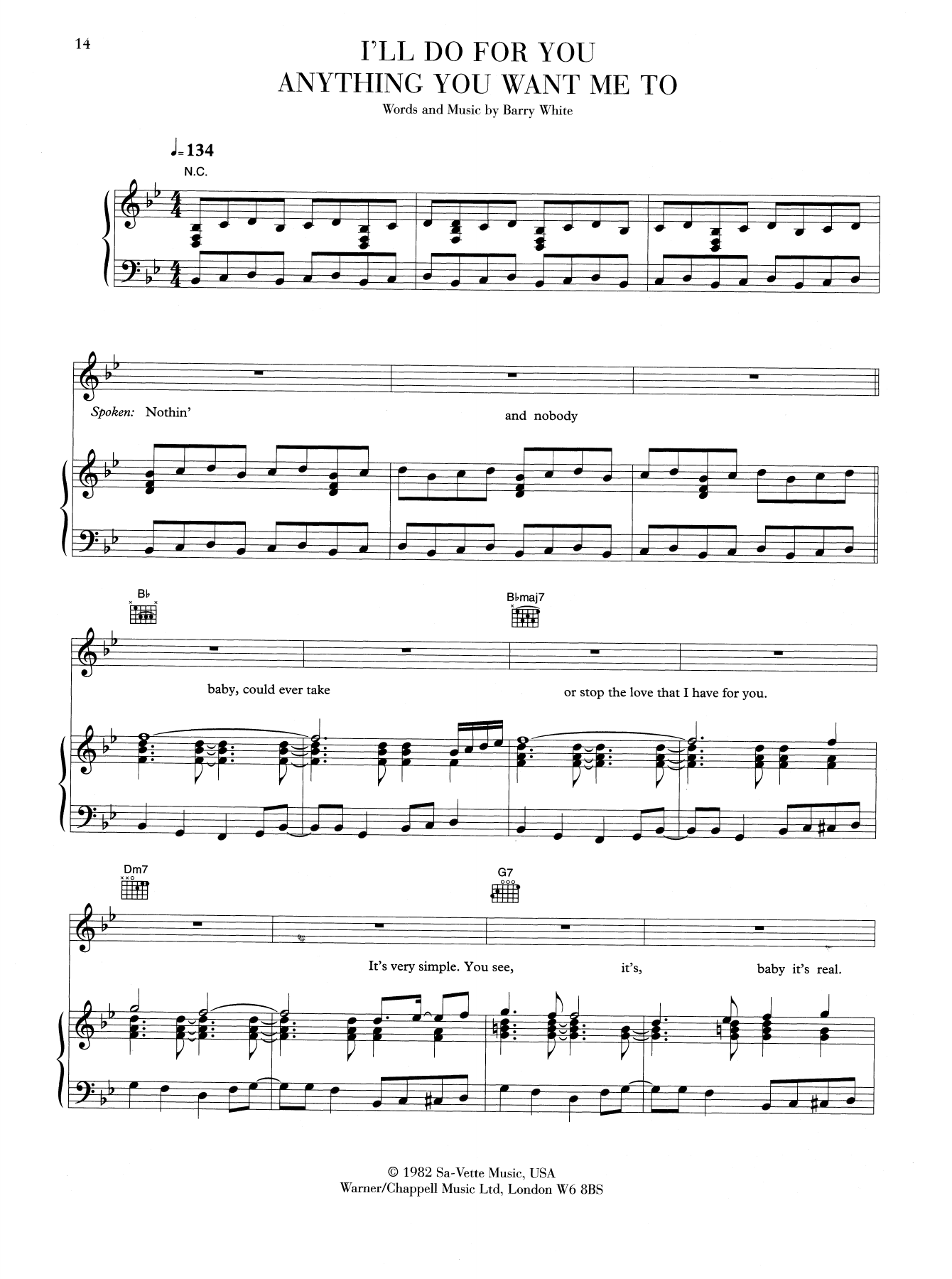 Download Barry White I'll Do Anything You Want Me To Sheet Music