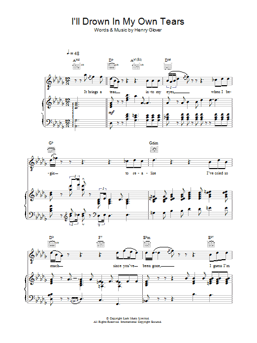 Download Ray Charles I'll Drown In My Own Tears Sheet Music
