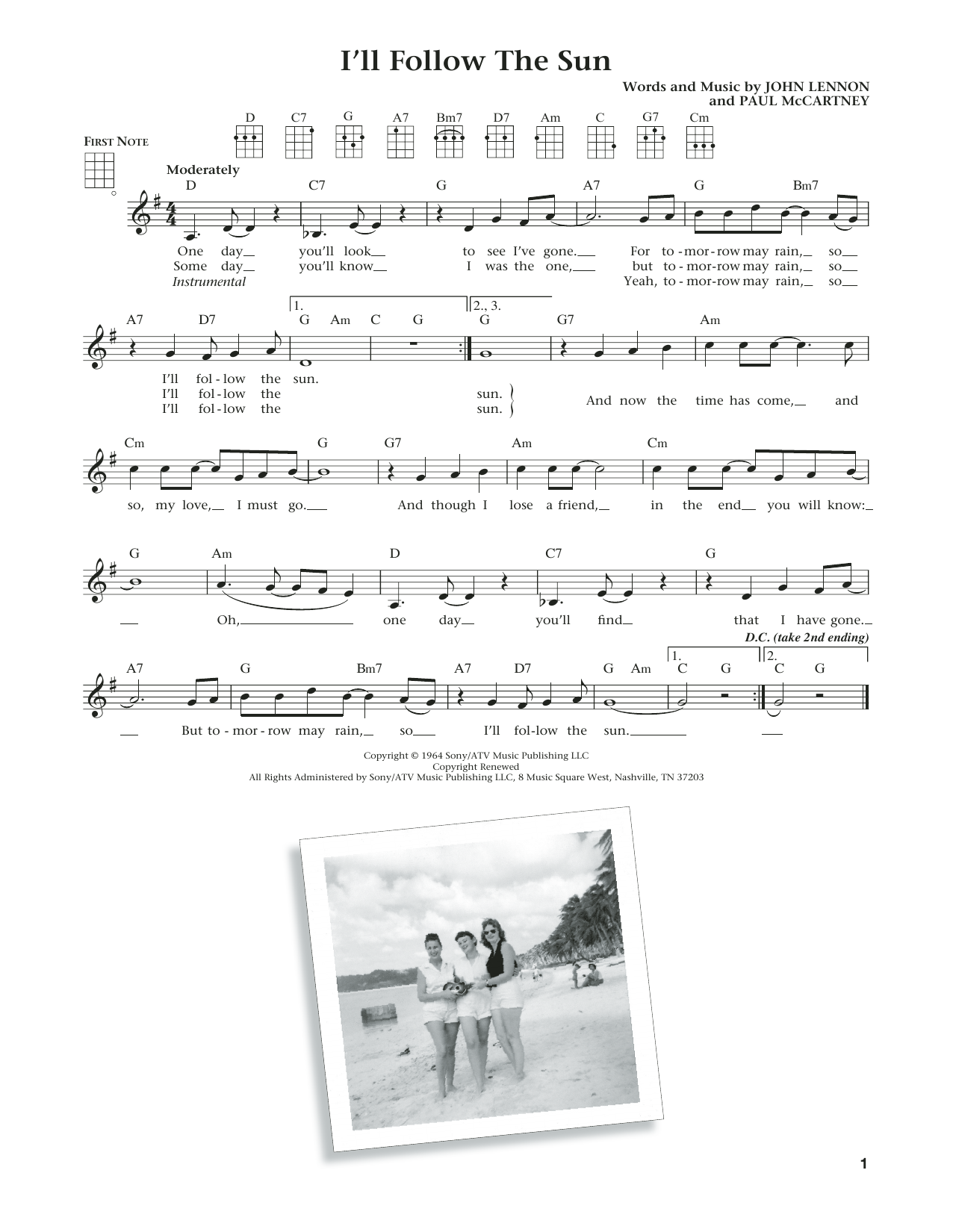 Download The Beatles I'll Follow The Sun (from The Daily Uku Sheet Music