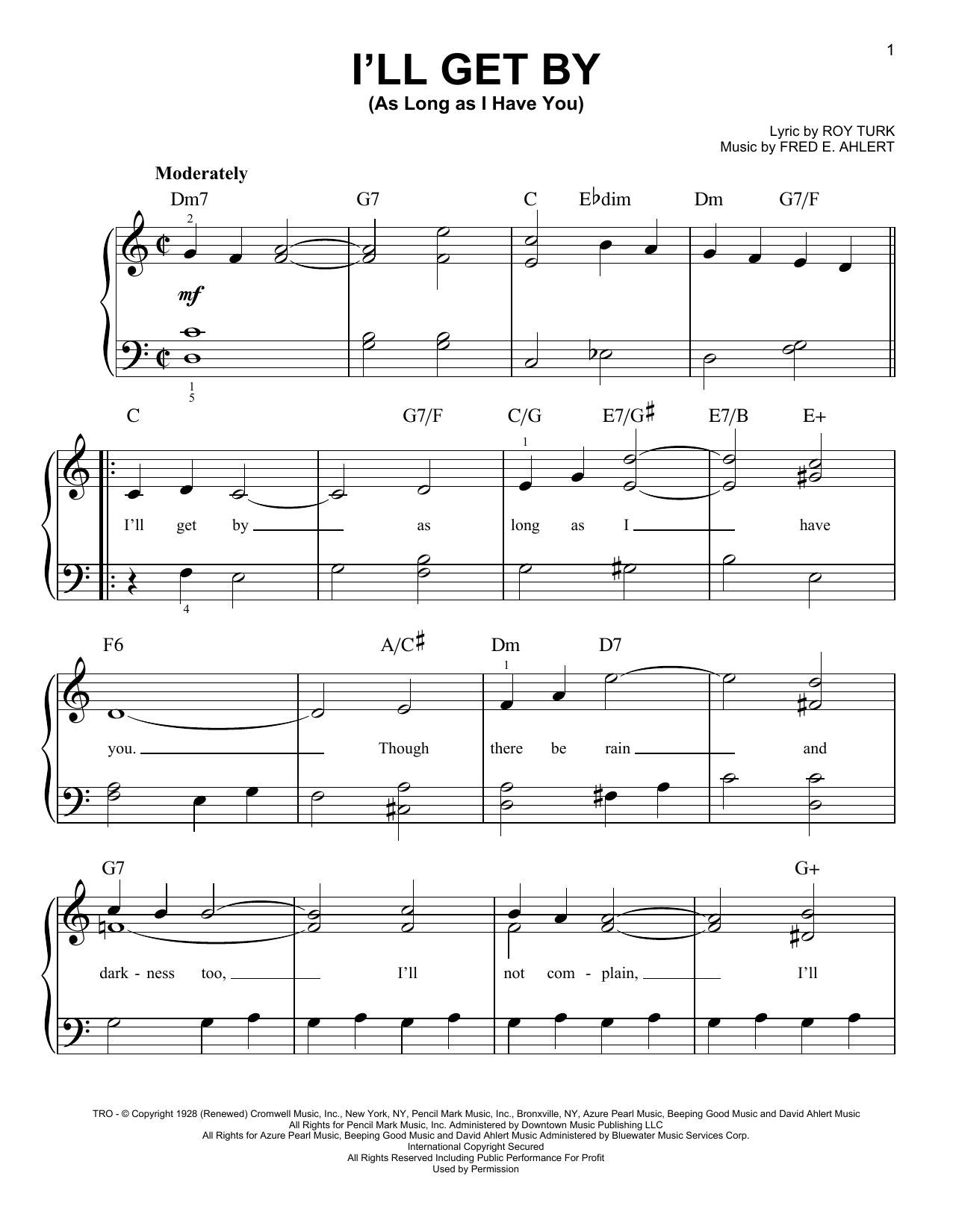 Download Fred E. Ahlert I'll Get By (As Long As I Have You) Sheet Music