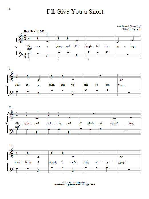 Download Wendy Stevens I'll Give You A Snort Sheet Music